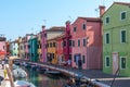 Burano, Italy - September 16, 2019: Picturesque summer scenery view with colourfully painted houses on Burano Royalty Free Stock Photo