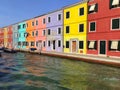 Burano, Italy - 06.30.2023: Venice landmark, Burano island canal