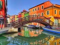 Burano, Italy - 06.30.2023: Venice landmark, Burano island canal