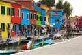 Burano: small yard with bright walls of houses