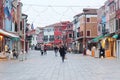 Burano street at twilight