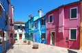 Burano, Venezia, Italy. Colorful houses in the wonderful Burano island