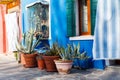 Burano, Venezia, Italy. Details of the windows and doors of the colorful houses in Burano island Royalty Free Stock Photo