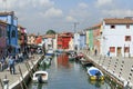 Burano, Venice, Italy : View of the canal and colorful houses typical of this island located in Venetian lagoon Royalty Free Stock Photo