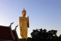 Burapha Phiram Temple and Big Buddha or Buddha Rattanamongkol Mahamuni The highest standing Buddha statue Royalty Free Stock Photo