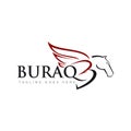 Buraq logo, letter b and pegasus vector Royalty Free Stock Photo