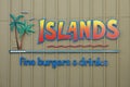 Island Fine Burgers and Drinks Restaurant Sign Royalty Free Stock Photo