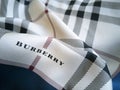 Burberry brand cashmere scarf texture background Royalty Free Stock Photo