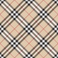 Burberry pattern. Seamless fabric diagonal checkered plaid ornament