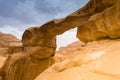 Burdah rock bridge, Wadi Rum desert, Jordan Royalty Free Stock Photo