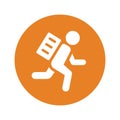 Burdensome, carry, cumbersome icon. Orange color vector EPS