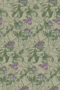 Burdock with flowers and leaves. Hand drawn vector seamless pattern