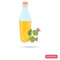 Burdock oil bottle color flat icon