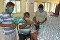 Burdwan-based organization `Palla Road Pallimongal Samity` is producing alcohol based hand sanitizers in a Public Private