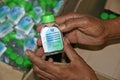 Burdwan-based organization `Palla Road Pallimongal Samity` is producing alcohol based hand sanitizers in a Public Private