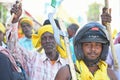 Indigenous people blocked roads in Burdwan with traditional weapons in multiple demands Royalty Free Stock Photo