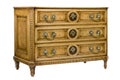 Bureau cabinet chest of drawers stylish with ormolu isolated