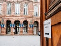 Bureau de vote , polling station French City Hall with flags in