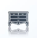 Bureau Icon on white background.