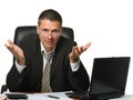 The bureaucrat emotionally shows the discontent Royalty Free Stock Photo