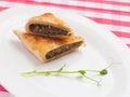 Burek with beef. Traditional Turkish and Montenegrin cuisine