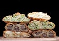 Burek pie with meat, cheese or spinach Royalty Free Stock Photo
