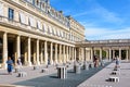 The Buren columns in the court of Honor of the Palais-Royal in Paris, France Royalty Free Stock Photo