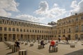 Buren's Columns in the courtyard of the Palais Royal in Paris Royalty Free Stock Photo