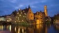 The Burg of Bruges at blue hour, Belgium Royalty Free Stock Photo