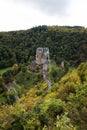 Panoramic view of Burg Eltz castle in autumn Royalty Free Stock Photo