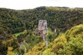 Panoramic view of Burg Eltz castle in autumn Royalty Free Stock Photo