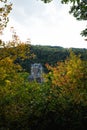 Panoramic view of Burg Eltz castle in autumn Royalty Free Stock Photo