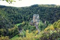 Panoramic view of Burg Eltz castle in autumn Royalty Free Stock Photo