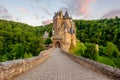 Burg Eltz castle in Rhineland-Palatinate at sunset Royalty Free Stock Photo