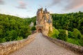 Burg Eltz castle in Rhineland-Palatinate at sunset Royalty Free Stock Photo