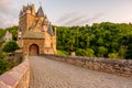 Burg Eltz castle in Rhineland-Palatinate at sunset Royalty Free Stock Photo