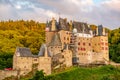 Burg Eltz castle in Rhineland-Palatinate at sunset Royalty Free Stock Photo