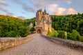 Burg Eltz castle in Rhineland-Palatinate at sunset Royalty Free Stock Photo