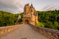 Burg Eltz castle in Rhineland-Palatinate at sunset Royalty Free Stock Photo