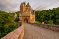 Burg Eltz castle in Rhineland-Palatinate at sunset