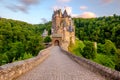 Burg Eltz castle in Rhineland-Palatinate at sunset Royalty Free Stock Photo