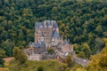 BURG ELTZ, GERMANY, 24 JULY 2020: Amazing view of the famous Burg Eltz Castle in cloudy sky, Rhineland-Palatinate Royalty Free Stock Photo