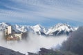 Burg Falkenstein vor Bergkette Royalty Free Stock Photo