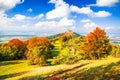 Burg Hohenzollern, Germany - Breathtaking autumn landscape in the Swabian Alps, Baden-Wurttemberg Royalty Free Stock Photo