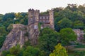 Burg Rheinstein overlooking valley of river Rhein in Germany