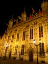 Burg square with the City Hall in Bruges by night Royalty Free Stock Photo