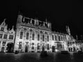 Burg square with the City Hall in Bruges by night Royalty Free Stock Photo