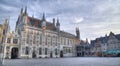 The Burg square and facade of gothic town hal,BRUGGE, BELGIUM Royalty Free Stock Photo