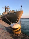 BURGAS, BULGARIA - JULY 17, 2020: NATO ships at the port of Burgas to participate in the BRIZ 2020 naval exercise Royalty Free Stock Photo