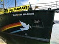BURGAS, BULGARIA - JUNE 6, 2019: Greenpeace Rainbow Warrior sailing ship at the Port of Burgas, Bulgaria.